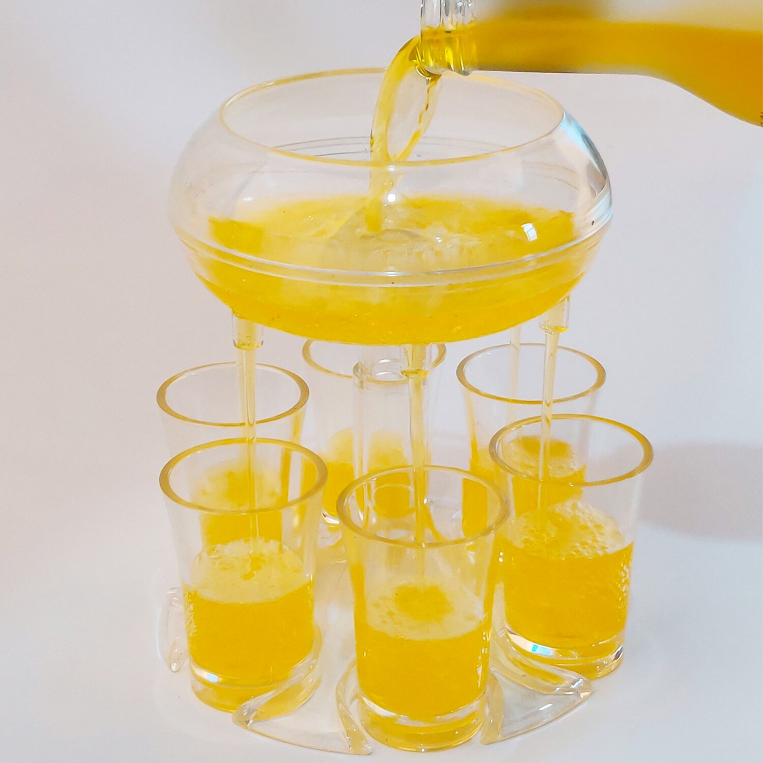 6 Shot Transparante Bekers En Dispenser Houder Set Alcohol Drank Drank Dispenser Party Bar Accessoires Voor Drankjes