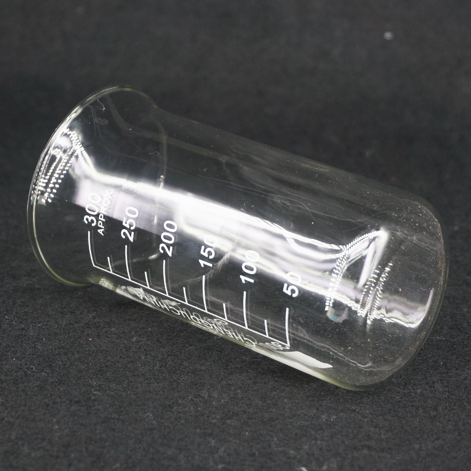 Gobelet de laboratoire de chimie, en verre Borosilicate, Transparent, épais, avec bec verseur, 300ml