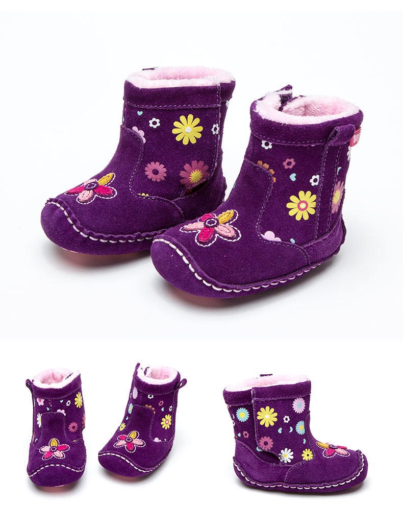 Novo 1 par winer quente sapatos de bebê botas de neve inverno quente das crianças bota, menina crianças sapatos