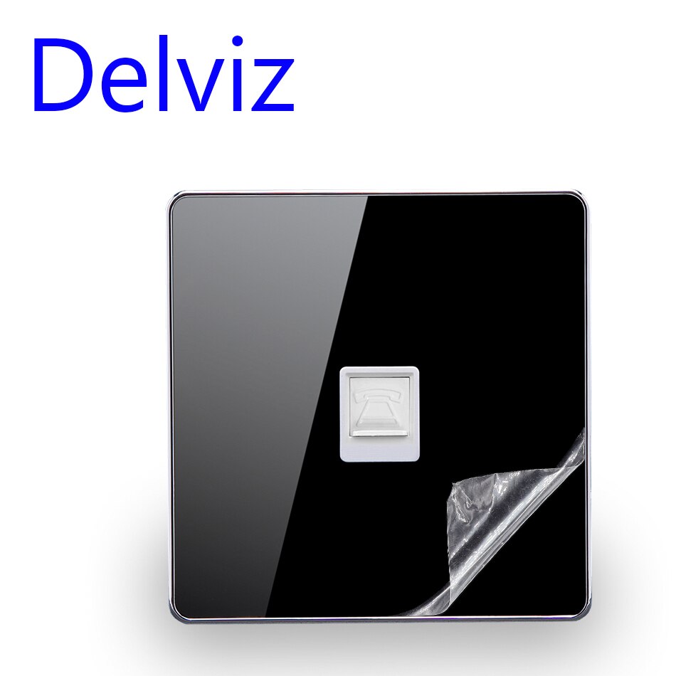 Delviz Panel de enchufe de pared para teléfono, 86 a través del teléfono, conector de conexión de cable de teléfono, Panel de cristal línea fija doméstica interfaz de salida