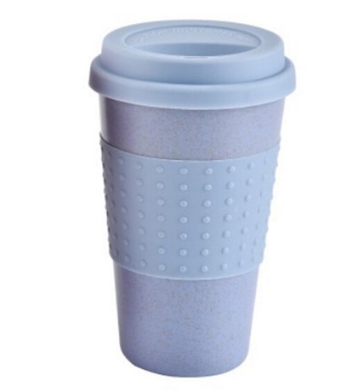 1 tasse à café écologique en paille de blé avec couvercle en silicone