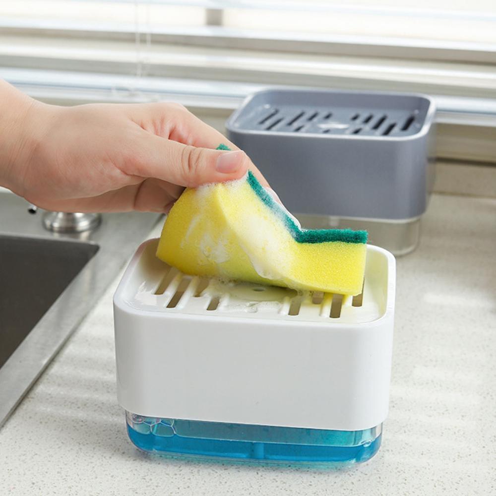 330ml Dishwashing Liquid Dispenser Automatic Liquid Brush Supplies Dishwashing Press Soap Bathroom Box Kitchen Box I4O0