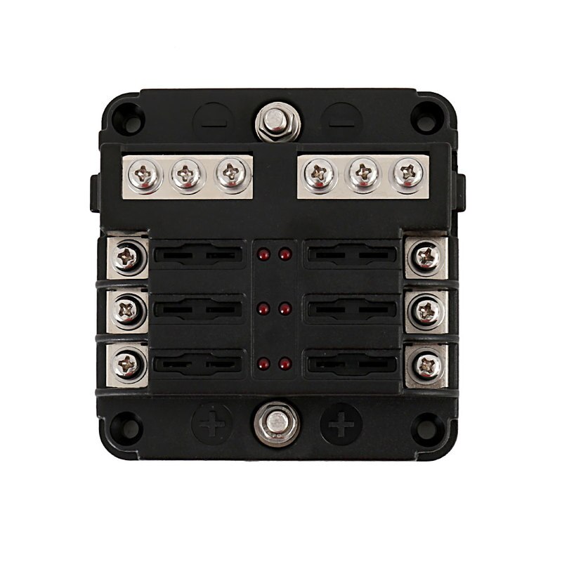6 weg 12 V/32 V Auto Sicherung Kasten Buss Bar 100A Klinge Sicherung Halfter Kasten Block fallen mit anzeige Warnung Licht Auto Ersatz Teile