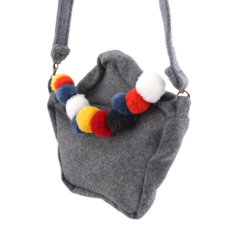 Girl Coin Purses Gray Cloth Small Bag Fashionable Delicate Shoulder Zipper Bag For Children Girls: Default Title