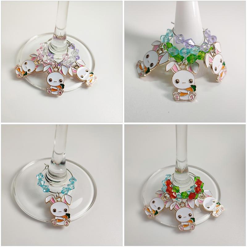 6 uds. De letreros para tazas, marcadores de vidrio de vino, accesorios de decoración para fiestas, copas de vino, anillos de etiqueta adorables