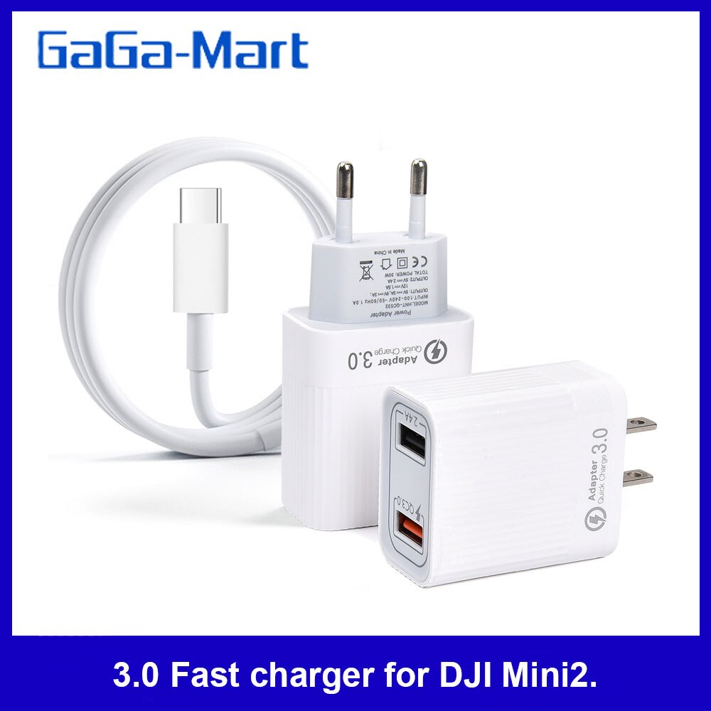 Quick Charge 3.0 Snel Opladen Charger Power Adapter Dual Usb-poorten Compatibel Met Dji Mini2 Charger