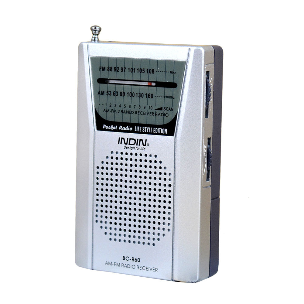 BC-R60 Portable AM FM Radio AA Battery Operated Loud Speaker Headphone Jack Portable Radio World Receiver Built-In Speaker