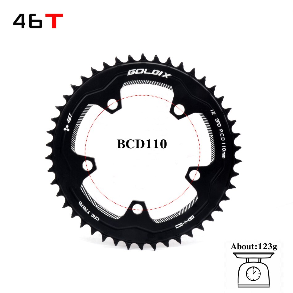 Goldix 110/5 Bcd 110BCD Racefiets Smalle Brede Kettingblad 38T-58T Fiets Kettingblad Forshimano Sram Fiets Crank accessoires: 110 BCD 46T