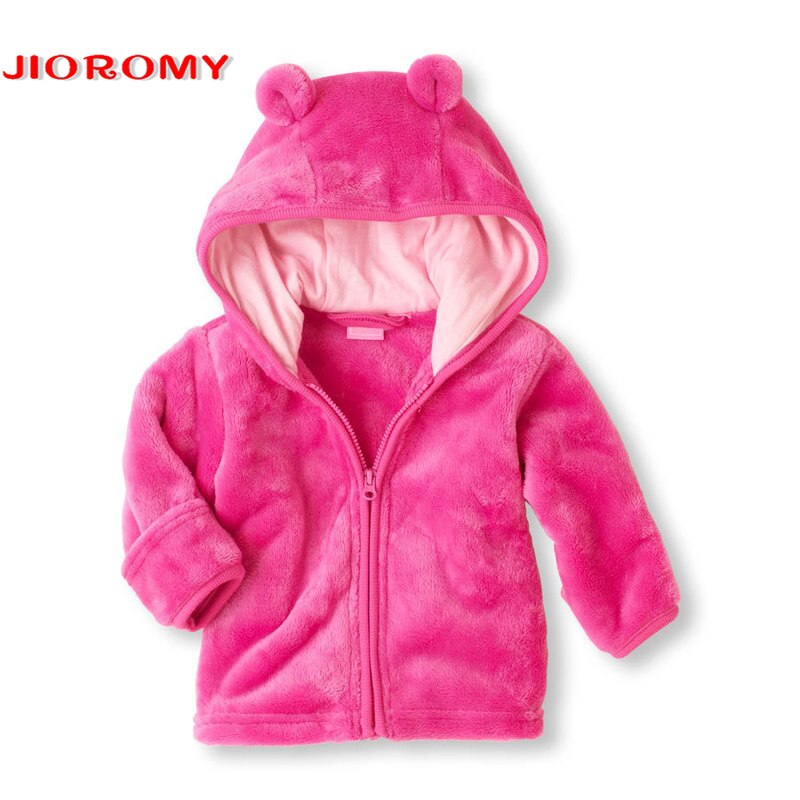 Male and female baby super Meng coral velvet hooded jacket infant hoodies three color options k1: Red / 24M