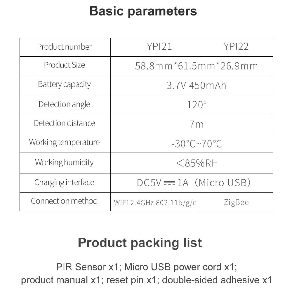 Adeeing Wifi Pir Bewegingsmelder Alarm Sensor Draadloze Pir Beweging Sensor