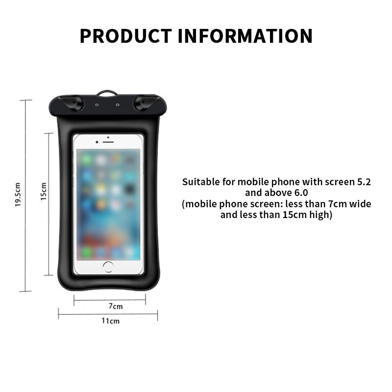 Telefoon zwemzak opblaasbare waterdichte tas strand telefoonbeschermer telefoonhouder voor zwembad telefoon waterdichte hoes
