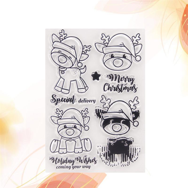 1 st Clear Stempel Xmas Rendier Kerst Scrapbooking Seals Transparante Postzegels voor Fotoalbum DIY Decoratie Kaart Maken