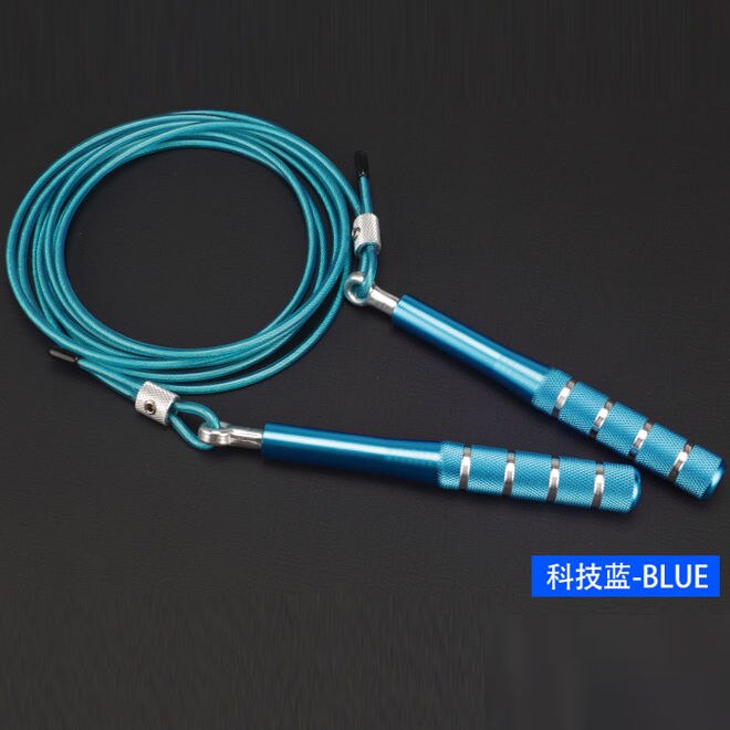 Home Weight Loss Fitness Adjustable Jump Rope Skid - Proof Sweat - Absorbing Tasteless Jump Rope Gym Fat Burning Exercise: Blue