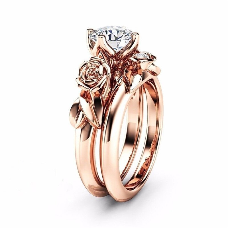 Bague en argent à fleurs roses