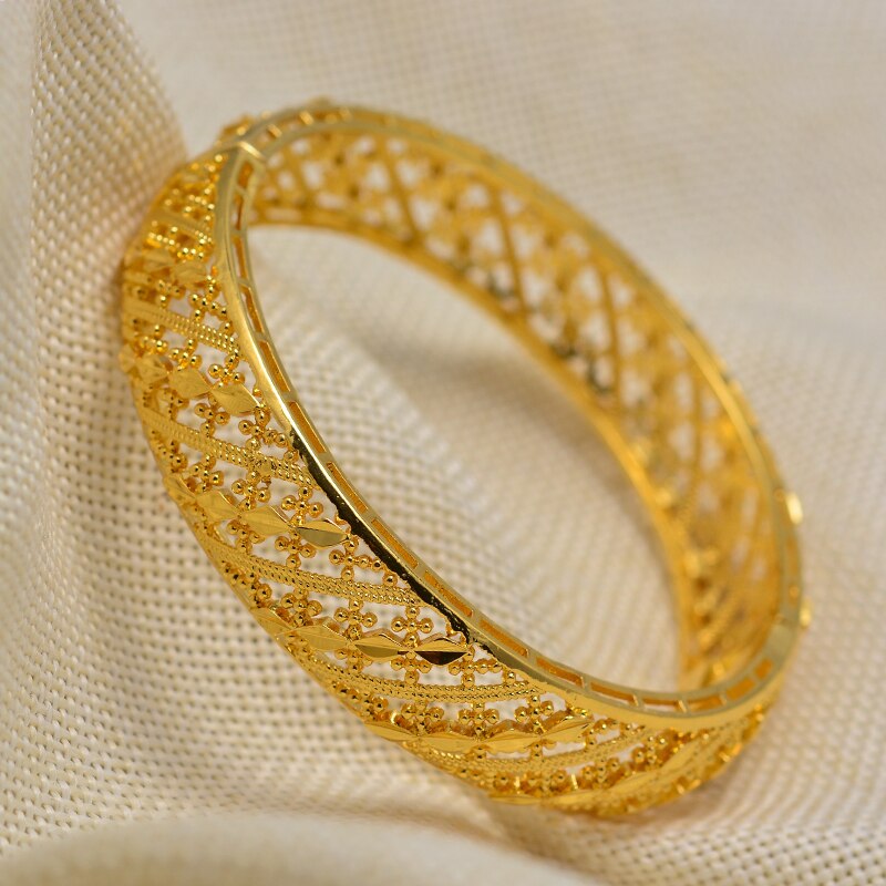 Luxury Gold Color Jewelry Bangles for Women Ethiopian Bracelets Middle East African Party wedding: 12