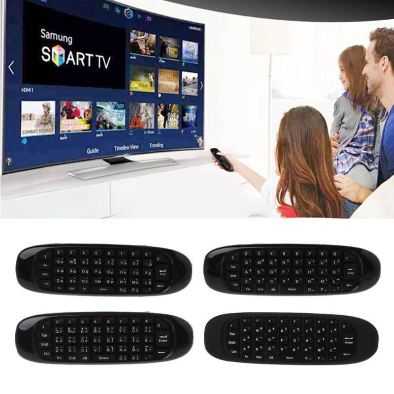 Russisch engels  c120 fly air mouse 2.4g mini draadloos toetsenbord oplaadbare afstandsbediening voor pc android tv box  lx9a