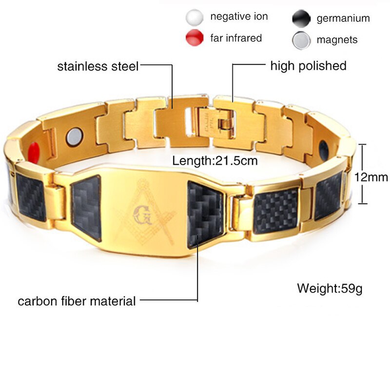 99.99% Pure Germanium Gezondheid Armband Voor Mannen Vrouwen Korea Populaire Rvs Magnetische Toermalijn Energie Power Sieraden