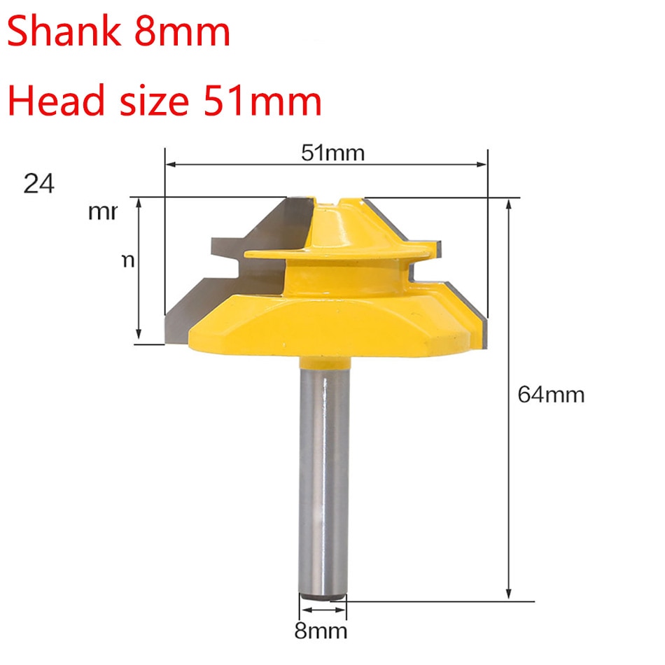 8mm Shank 45 Degree Milling Cutter Router Bit 8mm Wood Cutter Carbide Shank Mill Woodworking Trimming Engraving Carving Cutting
