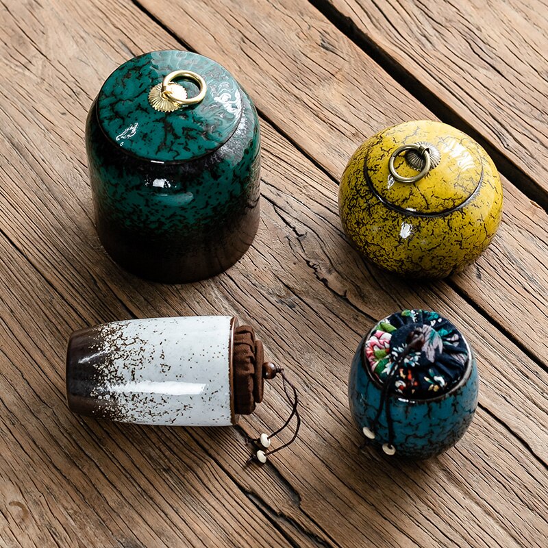 Large Tea Box Ceramic Crafts Tea Tanks Can Canister Collection Storage Container Tea Caddy Teaware Accessories Home Decor