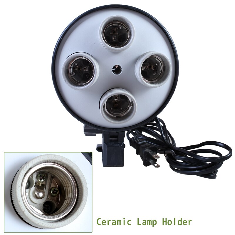Adaptador de portalámparas 4 en 1, Base E27, para foto, Softbox, Kit de cuatro portalámparas, foto, estudio de fotografía