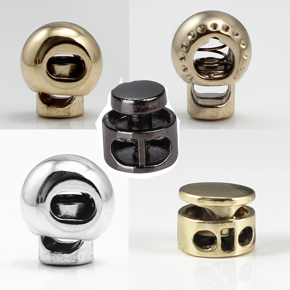 10pcs Pack Cord Lock Toggle Stopper lock Bean Silver /Gun/Gold Tone Toggle Clip NK149