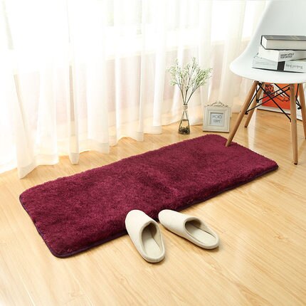 Myk badematte for innredning toalett stort baderom teppe fortykning sengematte i stuen tapis de bain til hjemmet sklisikre banyo paspas: Vinrød / Omtrent 50 x 120cm