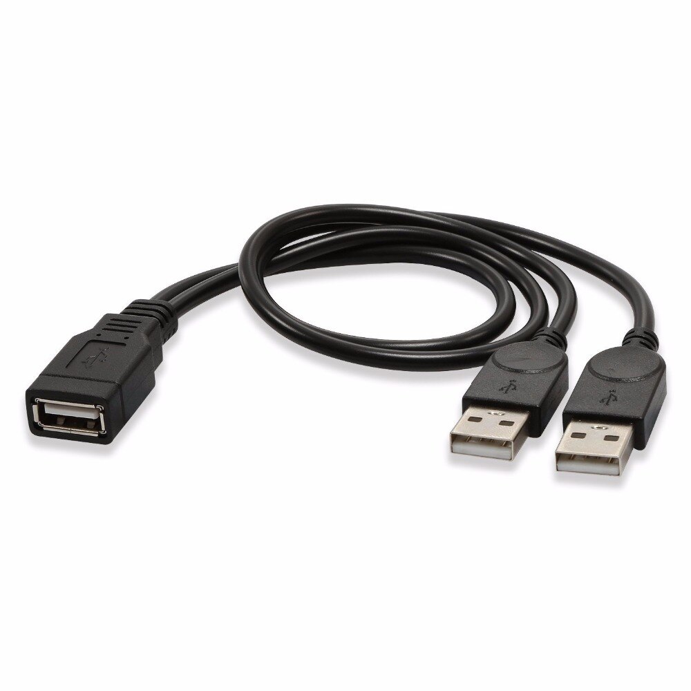 USB 2,0 A hembra A Dual USB Macho Jack Y Cable cargador divisor