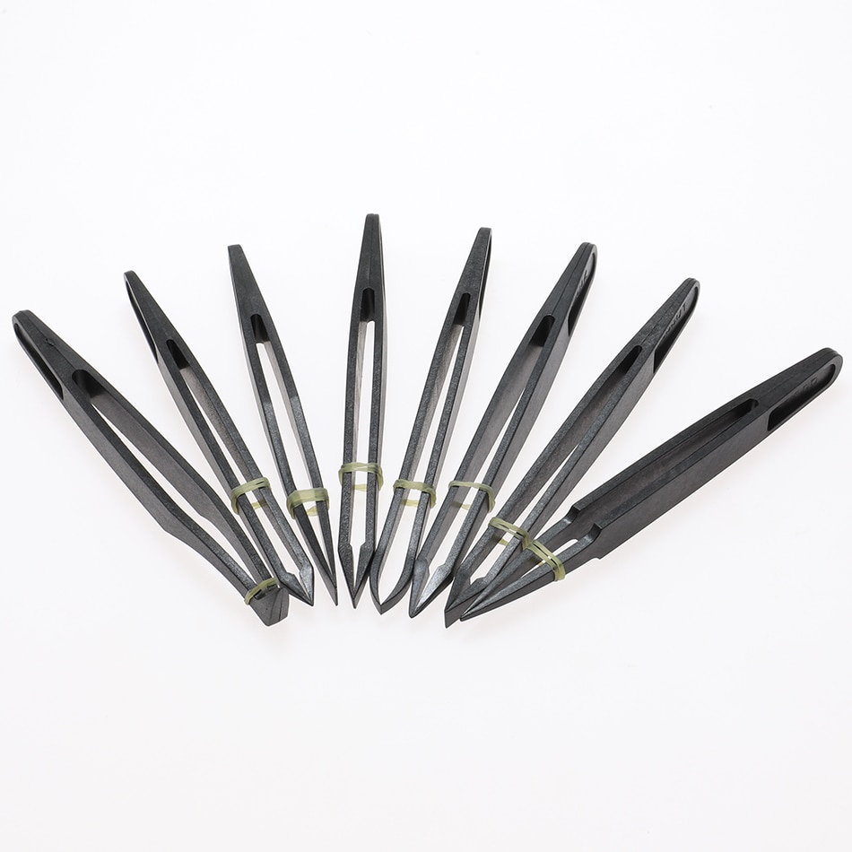 Anti-static Carbon fiber Electronic Tweezers Kit ESD Plastic Forceps PCB Repair Industrial Tweezers Hand Tool Set Operated Tools