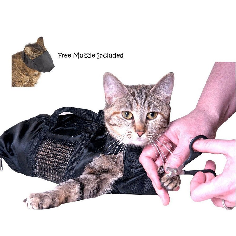 Sac de bain pour animaux de compagnie, douche de lavage, toilettage, retenue de bain, ne raye pas pour couper les ongles des griffes, fournitures pour animaux de compagnie: Default Title
