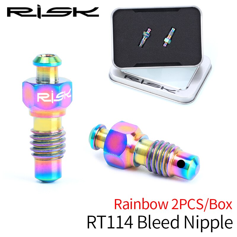 Boulons de serrage à vis en titane pour freins à disque d'huile de vélo SHIMANO/SRAM vtt toutes séries de boulons de frein à disque d'huile, Tube d'étrier: Bleed Nipple Rainbow