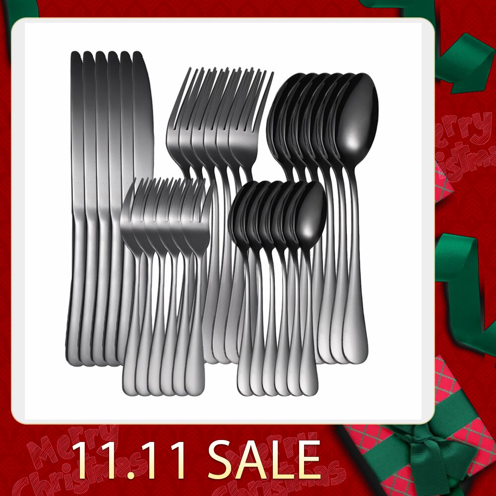 Gold Cutlery Set Stainless Steel Cutlery Set Golden 30Pcs Full Tableware Fork Spoon Knife Western Dinnerware Set Complete