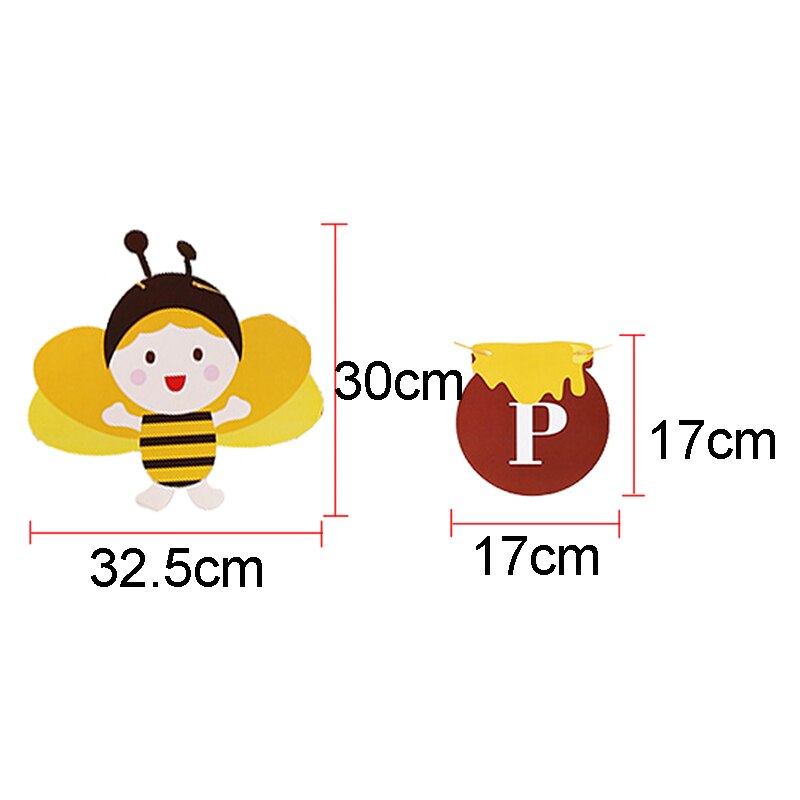 Happy Birthday Banner Bee Theme Birthday Party Background Decoration Banner Bunting Garland First Birthday Party Supplies