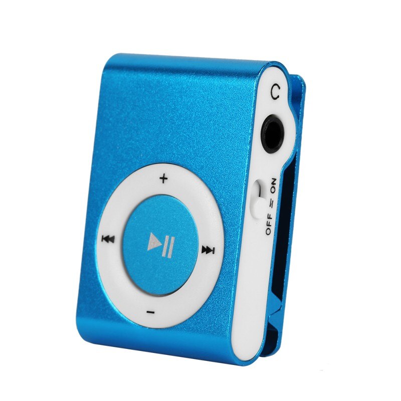 8 kleuren Portable Mini Mp3 Muziekspeler Mp3 Speler Ondersteuning Micro TFCard Slot USB MP3 Sport Speler Usb-poort Met oortelefoon: Blauw