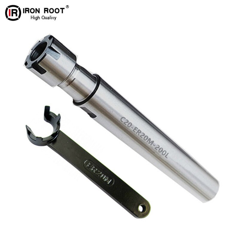 1P M type ER16/20M Straight Shank Chuck Collet CNC Milling Machine lathe Extension rod+1P 16/20ER Wrench
