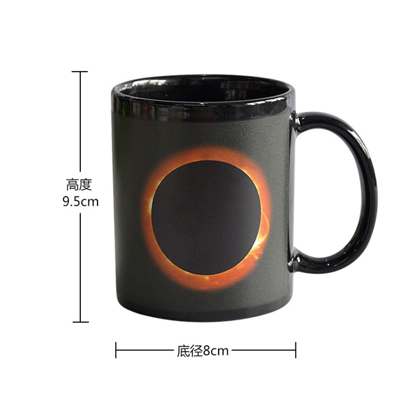 Solar Moon Eclipse Mug High- Capacity Cup Vacuum Flask Cup Thermoinduction Color-changing Mug Ceramic Coffee Cool Cup