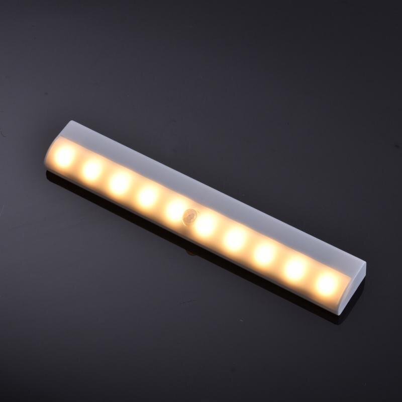 10 Led Smart Pir Motion Sensor Closet Cabinet Light Draadloze Sticky Nachtlampje Draadloze Night Lamp Voor Keuken Tafel TXTB1: warm white