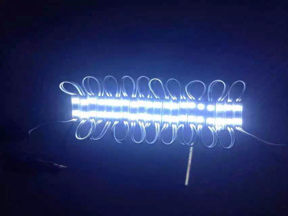 Módulos LED de 20 piezas 2835 SMD DC 12V, 2 LED de retroiluminación, IP65 resistente al agua, señal de iluminación roja, verde, azul, amarilla y blanca: BLANCO