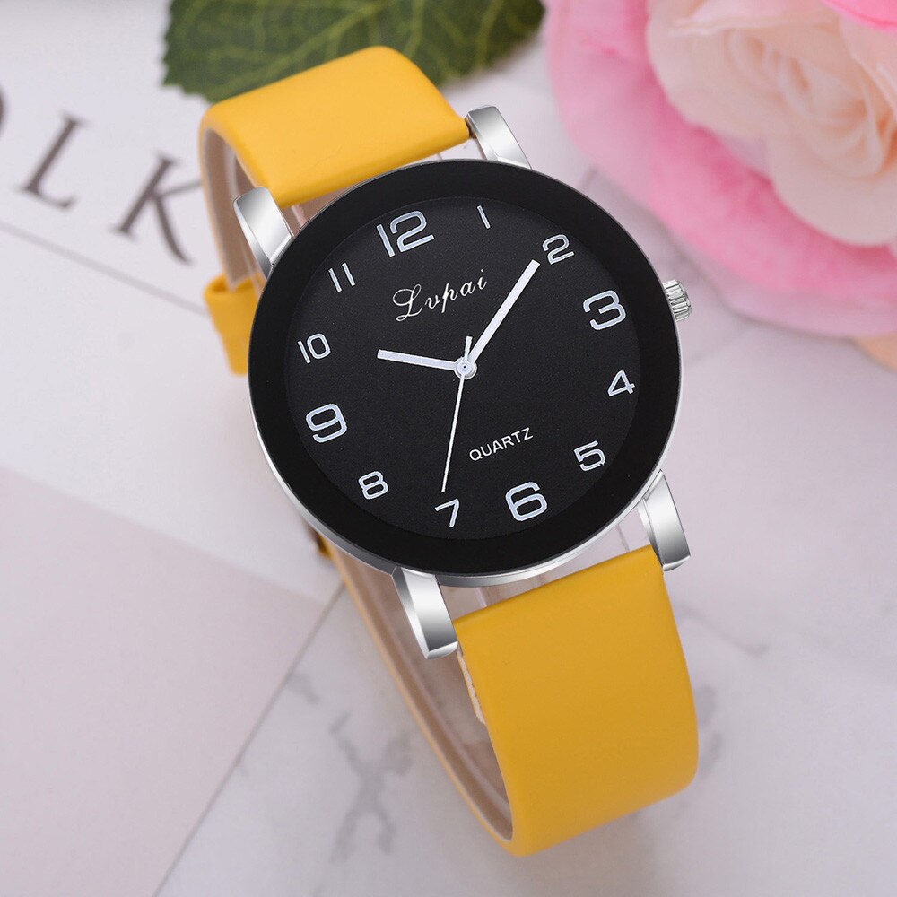 Horloges Vrouwen Romeinse Cijfers Disc Quartz Horloge Lederen Band Horloge Dames Klokken Relogios Feminino Fi