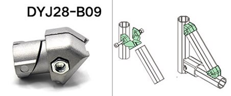 Aluminum alloy lean tube bar Functional accessories,Fixed joint connectors,Workbench, assembly linegeneral frame: DYJ28-B09