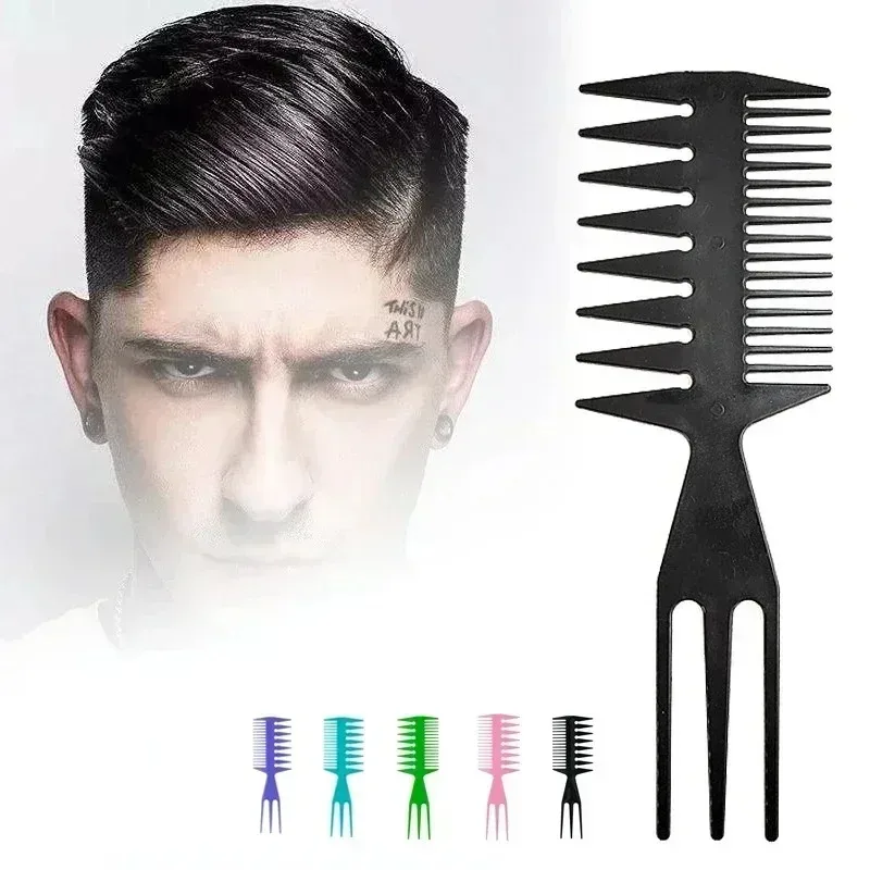 Double Side Tooth Combs Fish Bone Shape Hair Brush Barber Hair Dyeing Cutting Coloring Brush Man Hairstyling Tool