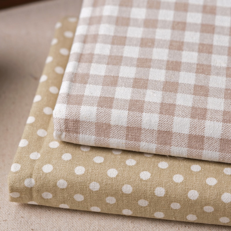 50*150cm plaid and dots cotton linen fabric by half meter DIY sewing upholstery home textile curtain cotton fabric