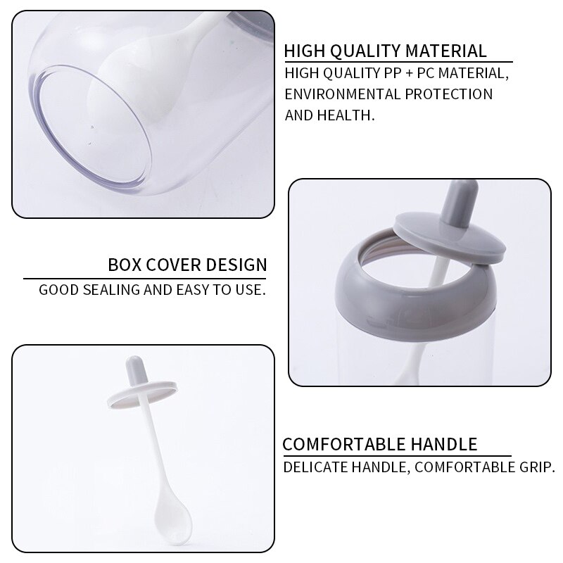 Frasco de aceite Caster, recipientes para especias, latas de sal, contenedor de almacenamiento, pimienta, condimento, cocina con cuchara/cepillo/palo y tapa, 1 Uds.