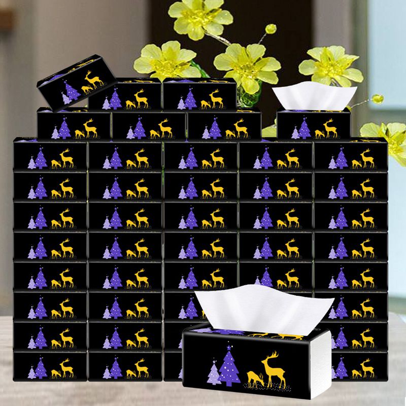 1 Packs Raw Wood Pulp Pumping Paper 4 layers of Facial Tissue Paper Towels Soft Texture Replacement Roll Paper Toilet Paper Home