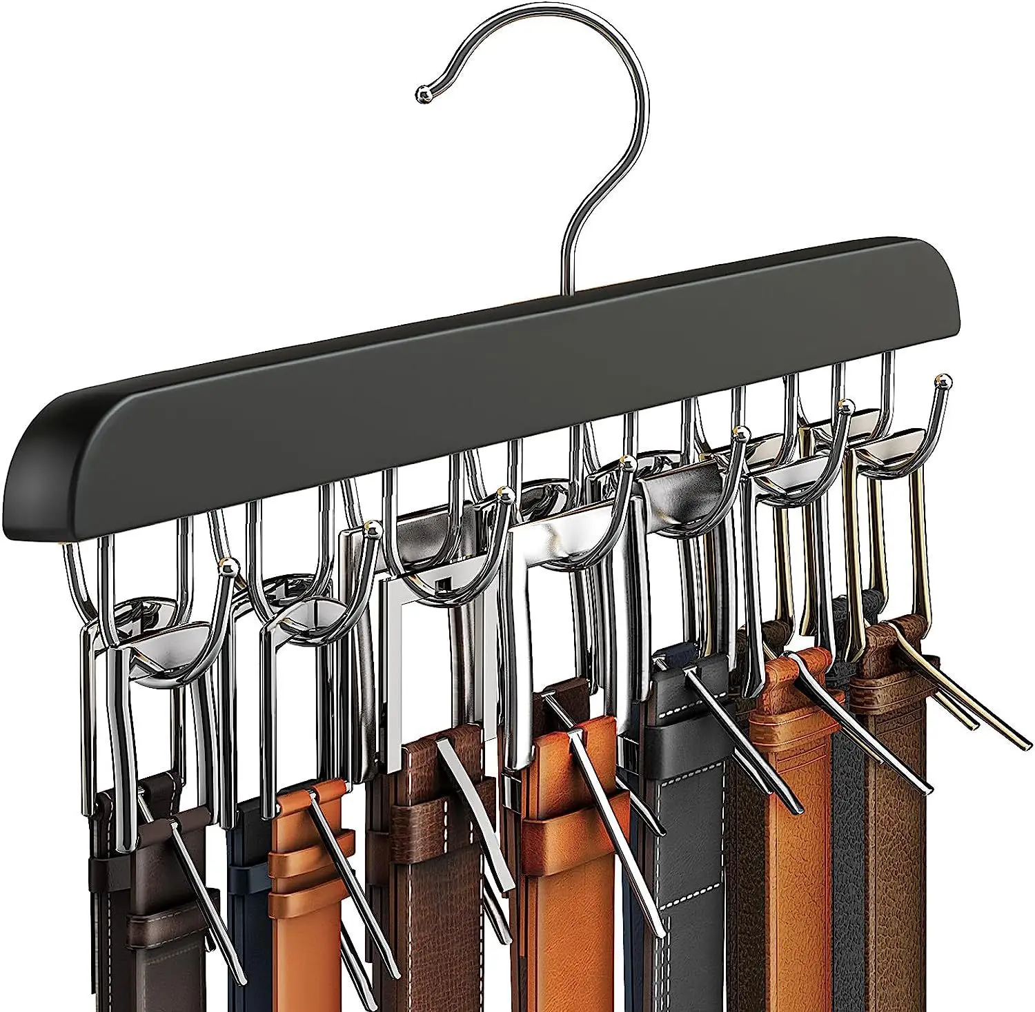 Porte-ceinture en bois pour femmes, cintres de rangement pour étui à vêtements, accessoires de garde-robe de maison, organisateur d'écharpe, cintres de ceinture à cravate pour hommes: vert clair
