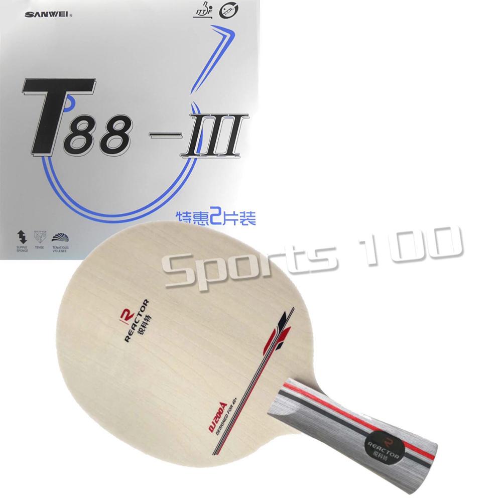 Table tennis racket Reactor DJ200 table tennis blade with 2Pieces Sanwei T88-III Table Tennis pingpong rubber