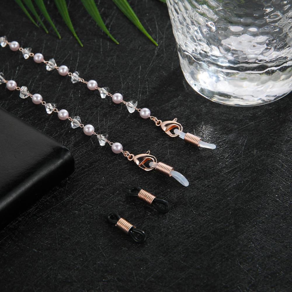 Skyrim Chic Pearl Beaded Glasses Chain for Women Sunglasses Chains Lanyards Neck Strap Rope Reading Eyeglasses Cord Holder: F-Rose Gold