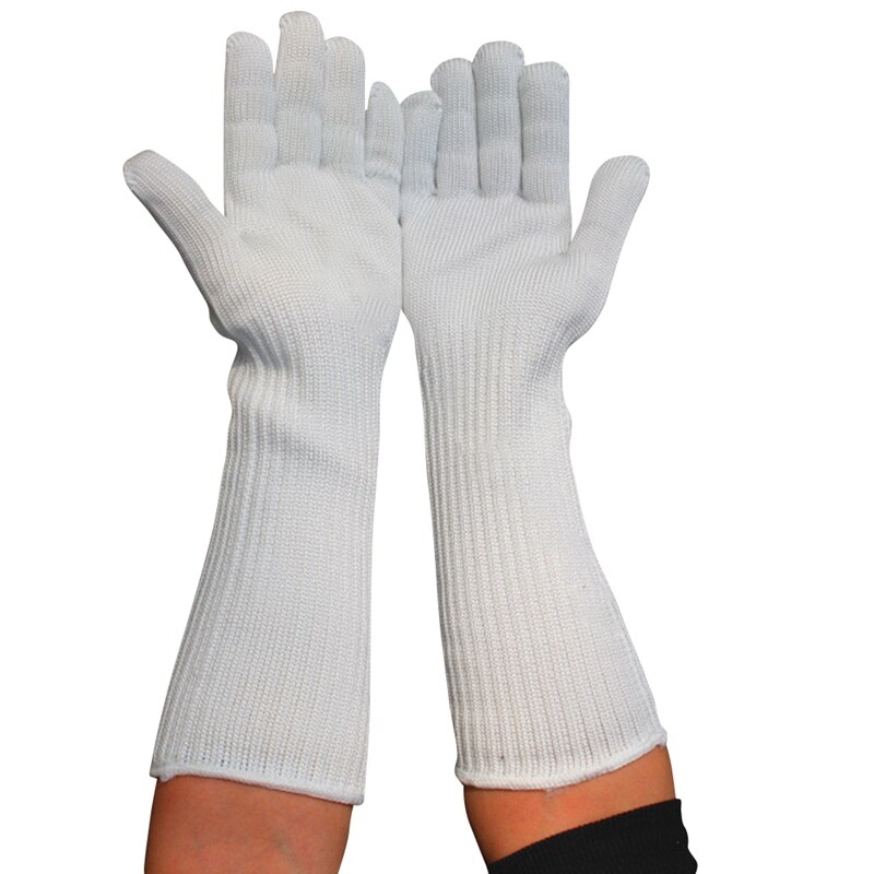 2PCS Long Sleeve Anti-cutting Steel Glove for Protective Hand: W