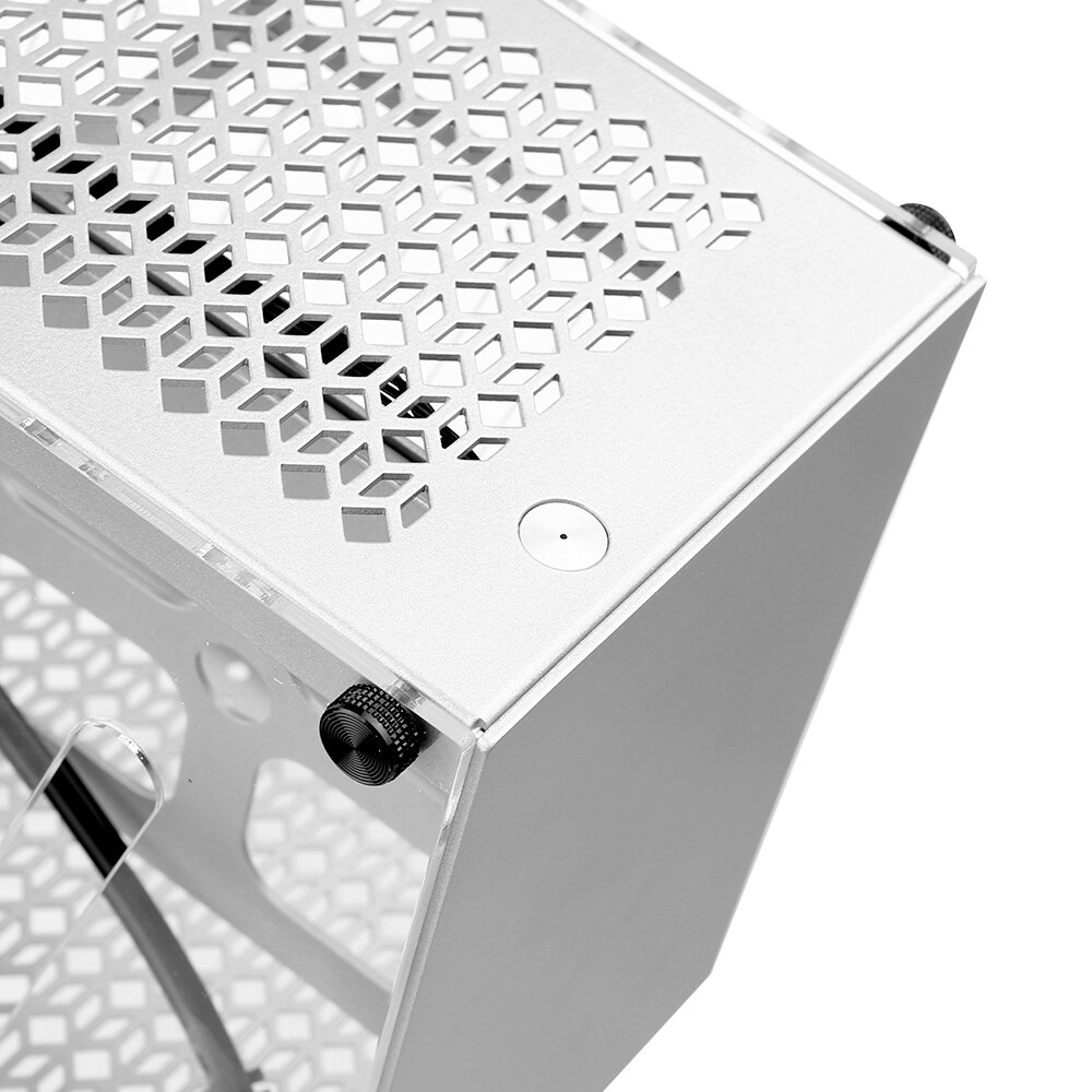 Draagbare Kleine Computer Case Aluminium Shell Ondersteuning Mini-Itx Motherborad 300Mm Grafische Kaart 63Mm Hoogte Cpu Radiator zilver