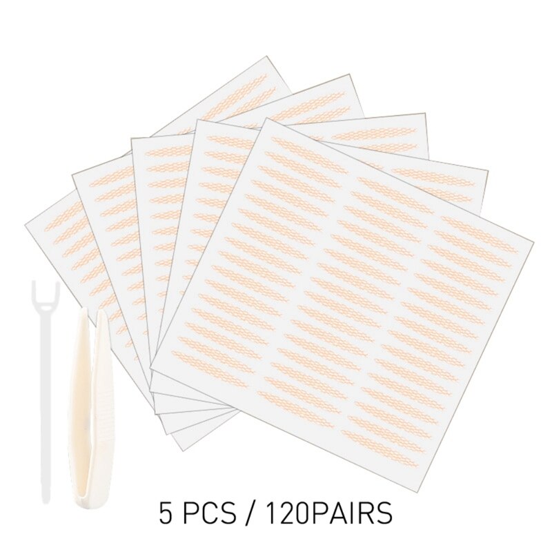 5 Pcs Kant Dubbel Ooglid Stickers Natuurlijke Onzichtbare Tape Sticker Mesh Zelfklevende Ogen Ooglid Make-Up Cosmetische Gereedschap: O