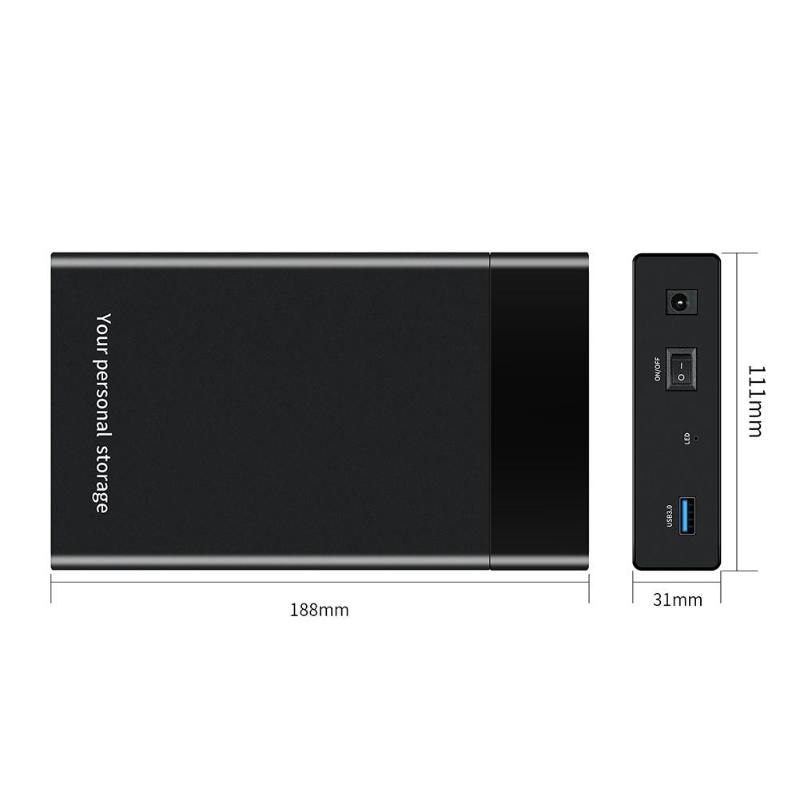Usb 3.0 to sataiii 2.5 tum 3.5 tums hårddiskhölje extern 6 gbps hd ssd hdd-fodral för 2.5 " 3.5 " bärbar stationär dator hårddisk